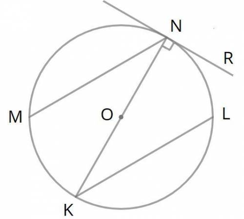 Дано: MN=KL=5,7см;∢MNK=60°. Найти: диаметр см; ∢MNR= °; ∢NKL= °.