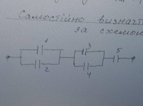 Вычислите общую ёмхость за схемой С1=5пф, С2=3пф, С4=С3=4пф, С5=8пф