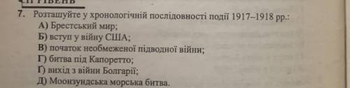 Розташуйте у хронологічній послідовності події 1917-1918 рр