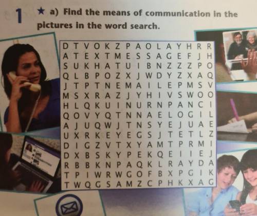 1 a) Find the means of communication in the pictures in the word search. DT V OK Z PAOLA Y HR R AT E