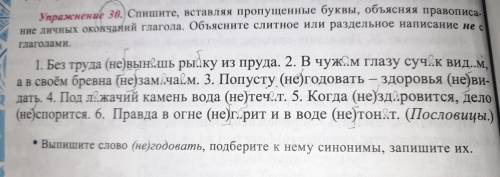 Спишите, вставляя пропущенные буквы, объясняя правописание личных окончаний глагола. Объясните слитн