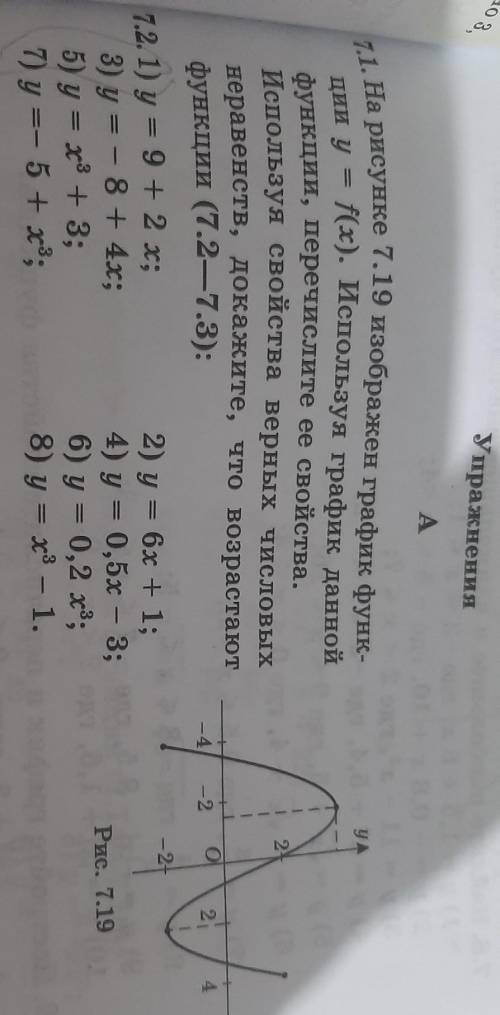 Упражнения 2 A 7.1. На рисунке 7.19 изображен график функ- ции y = f(x). Используя график данной фун