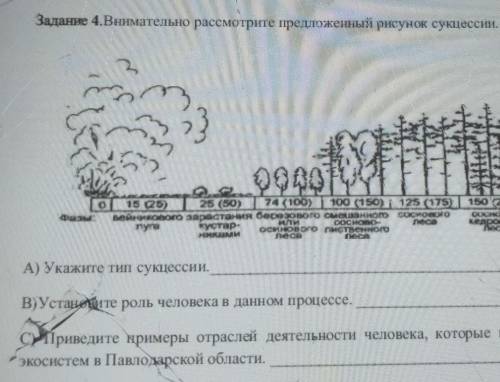 Задание 4.Внимательно рассмотрите предложенный рисунок сукцессии. 3(о16 (25) 25 (0) 74 (106) 100 (15