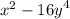 {x}^{2} - {16y}^{4}