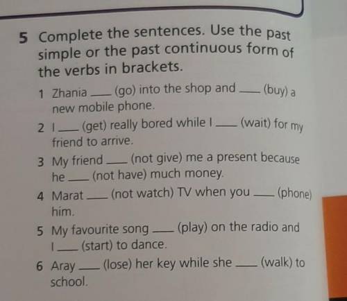 Complete the sentences. Use the past simple or the past continuous form of the verbs in brackets.