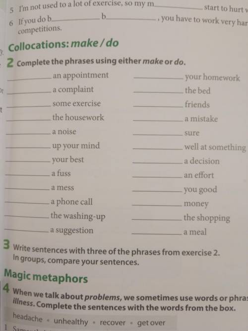 Complete the phrases with make or do