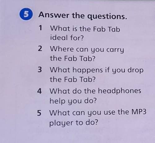 Помагите 1 What is the Fab Tab ideal for? 2 Where can you carry the Fab Tab? 3 What happens if you d