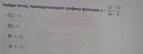 Найди точку принадлежащую графику функции