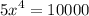 \displaystyle 5{x^4}=10000