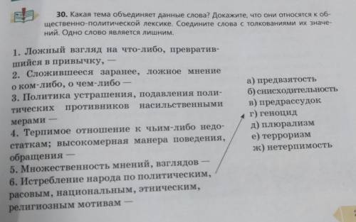 . 30. Какая тема объединяет данные слова? Докажите, что они относятся к об щественно-политической ле