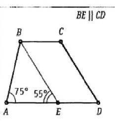 Найти все углы трапеции,если ВЕ||СD,угол ВАЕ=75градусов,угол ВЕА=55градусов
