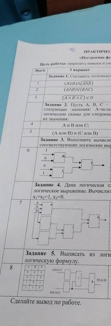 Информатика, первый столик, а задания на второй фотографии .