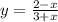 y = \frac{2 - x}{3 + x}