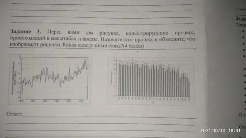 Перед вами 2 рисунка, иллюстрирующие процесс, происходящий в маштабах планеты. Назовите этот процесс