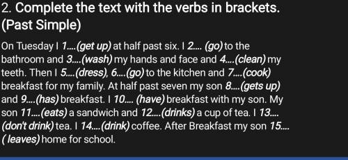 Complete the text with the verbs in brackets past simple