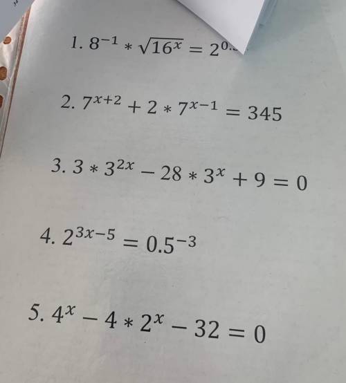 решите, хотя-бы некоторые 1. 8^-1 * √16^х = 2^0, 5х