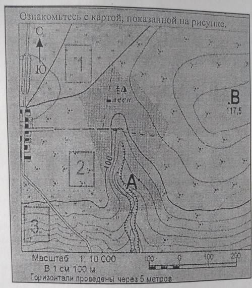 5A) Определите по карте расстояние на местности по прямой от точки А до точки В. (в метрах) с 11