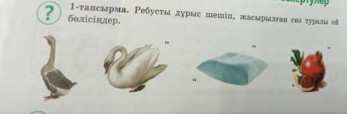 1-тапсырма. Ребусты дұрыс шешіп, жасырылған сөз туралы ой бөлісіңдер