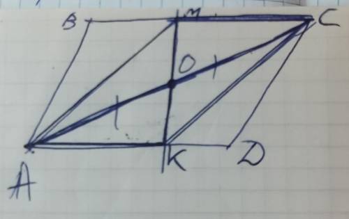 MK пересекает AC и делит попалам, есть ли правило, что Mo = OK?