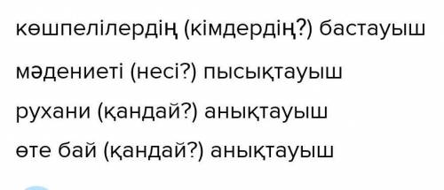 В тапсырмасы. Сөйлемге фонетикалық талдау жаса:Көшпелілердің рухани мәдениеті өте бай.