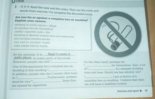 3 Read the task and the notes. Then use the notes and words from exercise 1 to complete the discussi