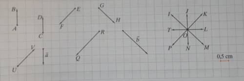 494. Иллюстрированные векторы. Используя данные на чертеже, запишите: а) векторы, коллинеарные AB; G