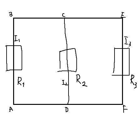 E1 = 30 В E3 = 40 В R1 = 6 Ом R2 = 7 Ом R3 = 8 Ом I1,I2,I3 = ?