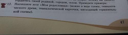 Напишите эссе «Моя родословная» (можно в виде схемы, генеалогического древа, генеалогической карточк