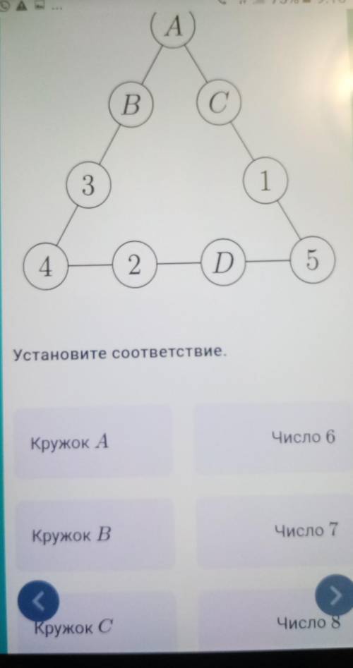 В пяти из девяти кружков на картинке записаны числа 1, 2, 3, 4, 5. Замените цифрами 6, 7, 8, 9 остав