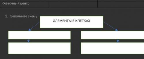 Заполните схемуЭЛЕМЕНТЫ В КЛЕТКАХ