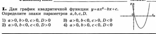 Определите знаки параметра функции