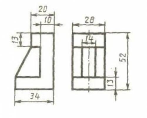 Построить 3ю проекцию, по 2ум заданным и изометрию модели.