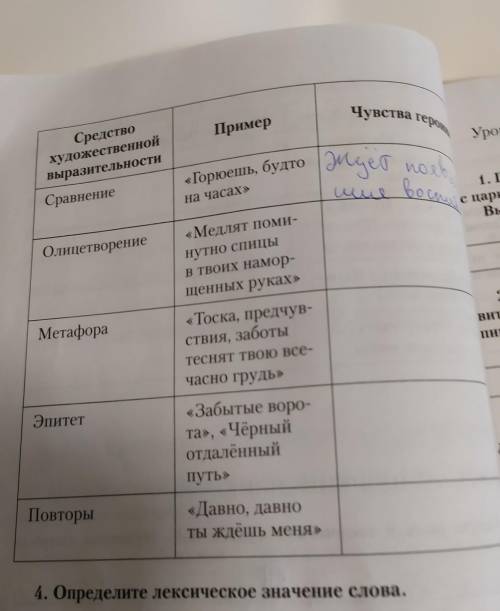 Чувства героини Пример 1. Прочи Средство художестренной виразительности Сравнение е царицею Г Выпиши