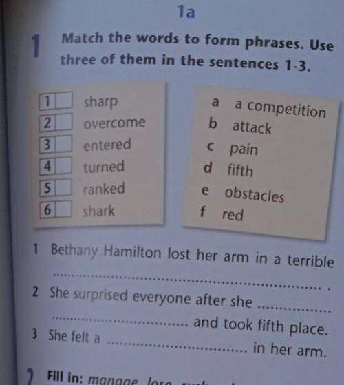 a Match the words to form phrases. Use three of them in the sentences 1-3. 1 Land 1 sharp a a compet