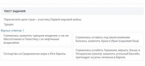 Здарова 8б Перечислите цели стран – участниц Первой мировой войны. Турции: