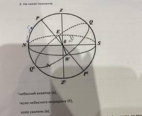 Астрономия хелп определить на схеме Небесный экватор (а) Круг небесного серединна (б) Круг склонения