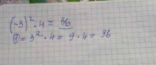 Обчислити: (-3)²×4 ТЕРМІНОВО