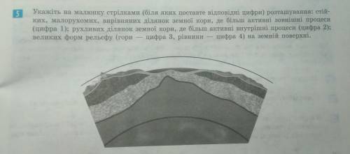 Укажіть на малюнку стрілками (біля яких поставте відповідні цифри) розташування: стій- ких, малорухо