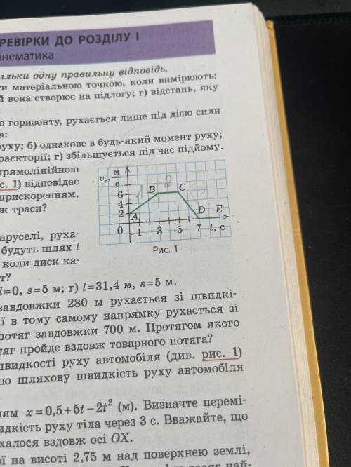 Тіло ,масою 2 кг, рухається так, як показано на ділянці СD графіка швидкості руху . Знайти рівнодійн