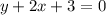 y + 2x + 3 = 0