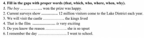 Fill in the gaps with proper words (that, which, who, where, when, why) ( )