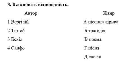 8. Встановіть відповідність.