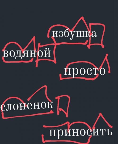 Выполните морфемный разбор слов: Избушка, водяной, просто, слоненок, приносить.