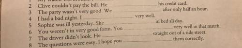 Put in the past simple of these verbs: answer, come, eat, enjoy, have, leave, play, sleep, stay