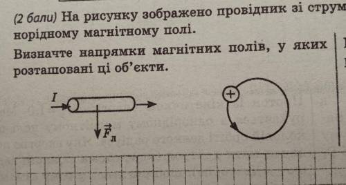 Очень На рисунке изображены проводник с током и заряженная частица, движущаяся в однородном магнитно