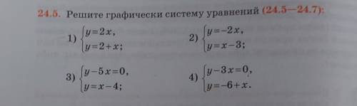 24.5. Решите графически систему уравнений (только 2 и 4)