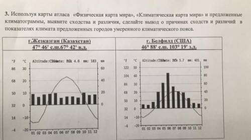 3. Используя карты атласа «Физическая карта мира», «Климатическая карта мира» и предложенные Климато