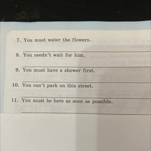 Rewrite the sentences in imperative. Keep the same meaning. Example: You can't step on the grass. Do