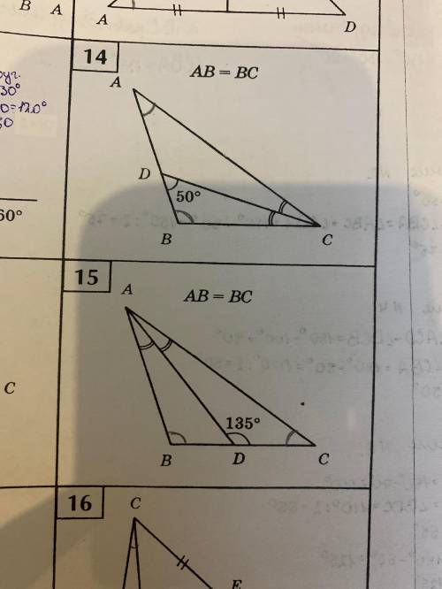 решить. 14.15. там нужно найти угол CBA. если сумма 3 углов 180 градусов