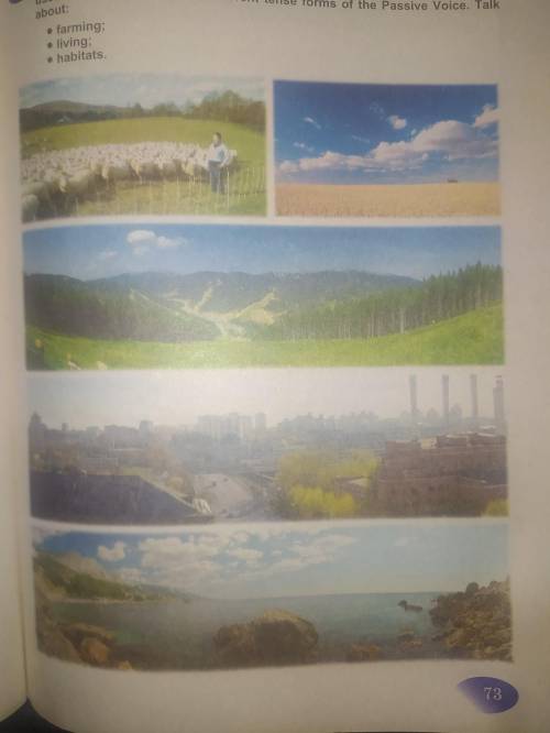 a) Look at the photos of the Ukranian landscapes. Say how the land is being used in Ukraine today, U